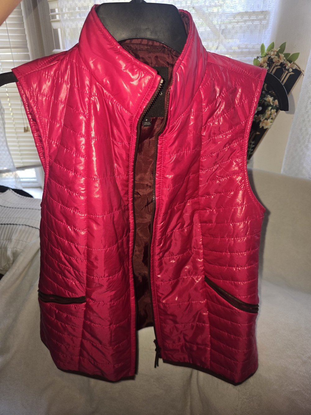 Talbots Women’s Quilted Pink Puffer Vest